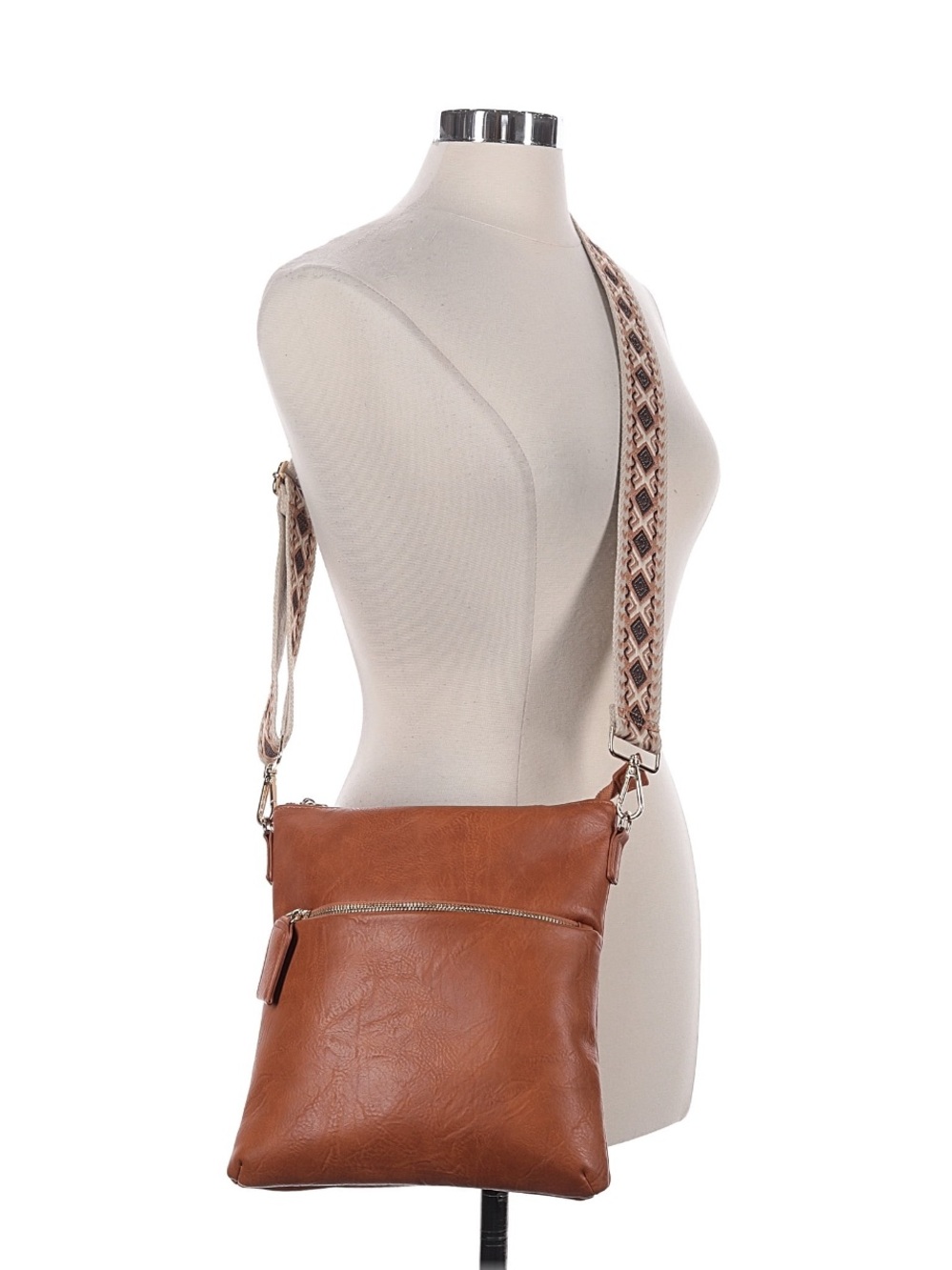 Cross body bag with two straps.